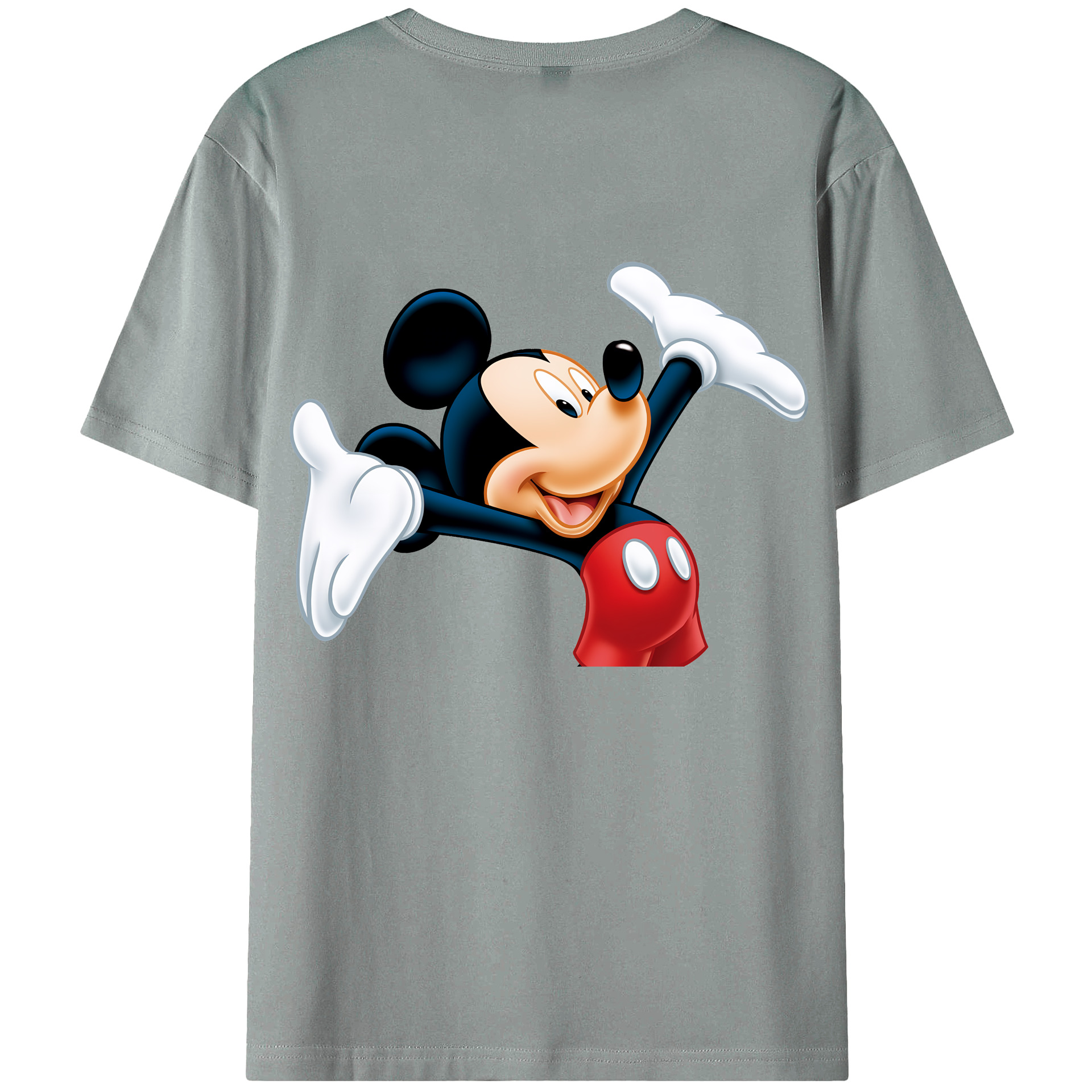 （画像用） ミッキーマウス Mickey Mouse 綿100％ メンズ半袖Tシャツ（バックプリント） 通気性
